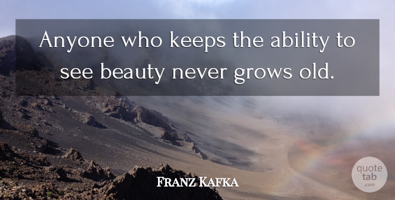 Franz Kafka Quote About Anyone, Beauty, Keeps: Anyone Who Keeps The Ability...