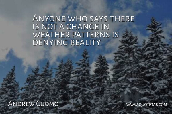 Andrew Cuomo Quote About Reality, Weather, Patterns: Anyone Who Says There Is...