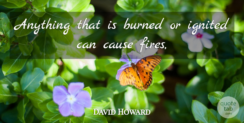 David Howard Quote About Burned, Cause: Anything That Is Burned Or...