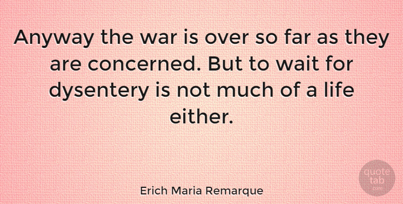 Erich Maria Remarque Quote About Anyway, Far, Life, Wait, War: Anyway The War Is Over...