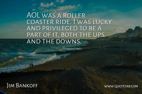 Jim Bankoff Quote About Aol, Both, Coaster, Roller, Ups: Aol Was A Roller Coaster...
