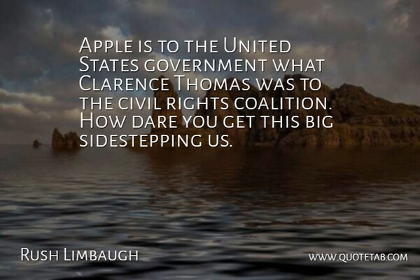 Rush Limbaugh Quote About Government, Apples, Rights: Apple Is To The United...