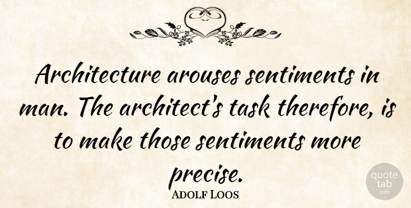 Adolf Loos Quote About Badass, Bad Ass, Men: Architecture Arouses Sentiments In Man...