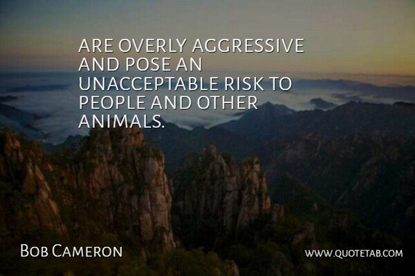 Bob Cameron Quote About Aggressive, Overly, People, Pose, Risk: Are Overly Aggressive And Pose...