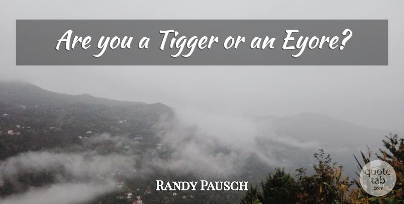 Randy Pausch Quote About Tigger: Are You A Tigger Or...