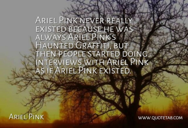Ariel Pink Quote About Haunted, People: Ariel Pink Never Really Existed...