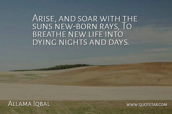 Allama Iqbal Quote About Breathe, Dying, Life, Nights, Soar: Arise And Soar With The...