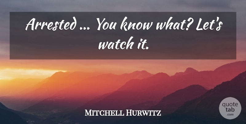 Mitchell Hurwitz Quote About Arrested, Watch: Arrested You Know What Lets...