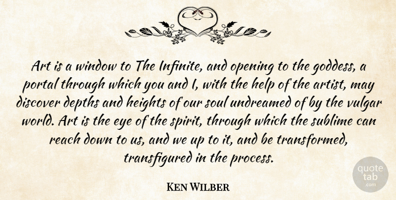 Ken Wilber Quote About Art, Eye, Soul: Art Is A Window To...