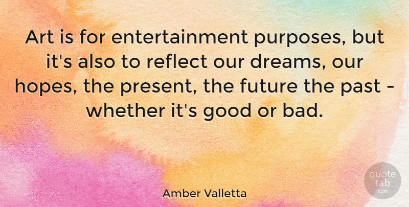 Amber Valletta Quote About Dream, Art, Past: Art Is For Entertainment Purposes...
