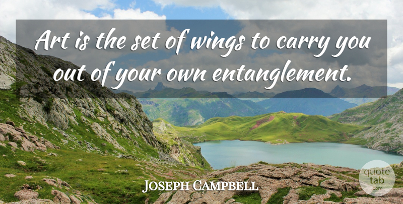 Joseph Campbell Quote About Art, Wings, Entanglement: Art Is The Set Of...