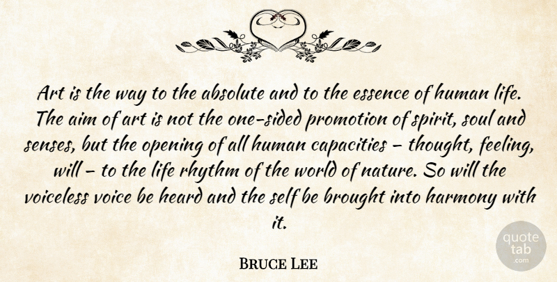 Bruce Lee Quote About Art, Self, Essence: Art Is The Way To...
