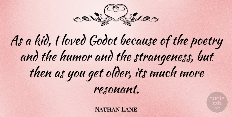 Nathan Lane Quote About Kids, Godot, Strangeness: As A Kid I Loved...