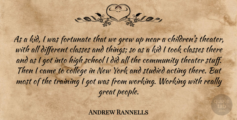 Andrew Rannells Quote About New York, Children, Kids: As A Kid I Was...