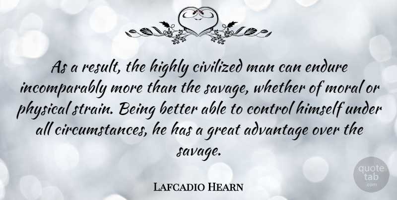 Lafcadio Hearn Quote About Men, Literature, Able: As A Result The Highly...