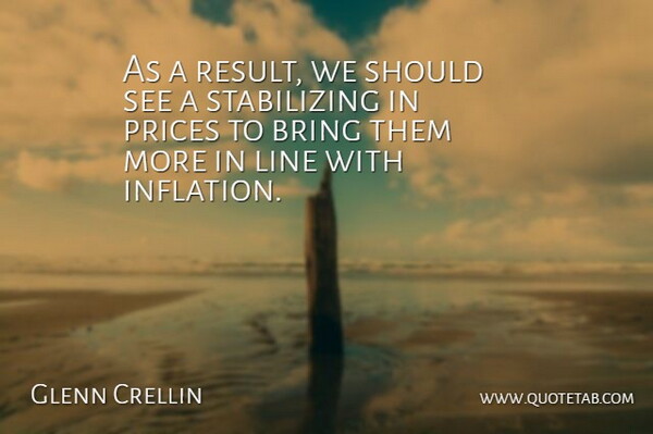 Glenn Crellin Quote About Bring, Line, Prices: As A Result We Should...