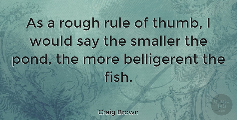 Craig Brown Quote About Rule, Smaller: As A Rough Rule Of...