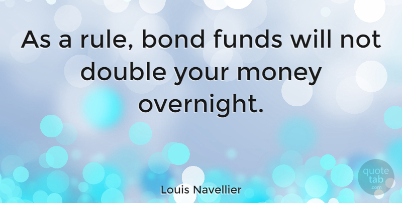 Louis Navellier Quote About Funds, Money: As A Rule Bond Funds...