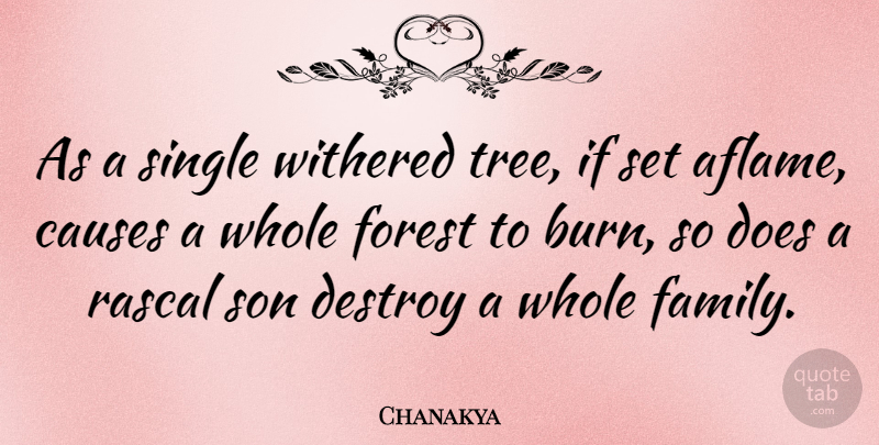 Chanakya Quote About Family, Son, Tree: As A Single Withered Tree...