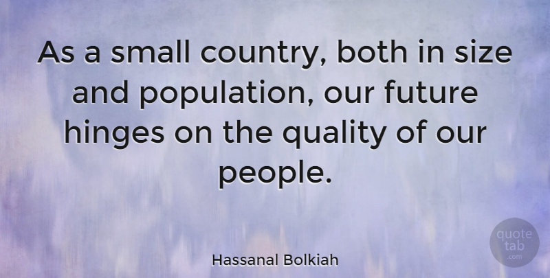 Hassanal Bolkiah Quote About Country, People, Quality: As A Small Country Both...
