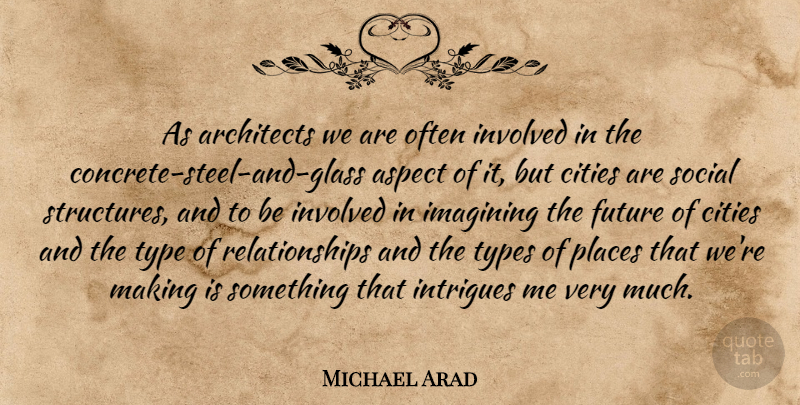 Michael Arad Quote About Glasses, Cities, Imagining The Future: As Architects We Are Often...