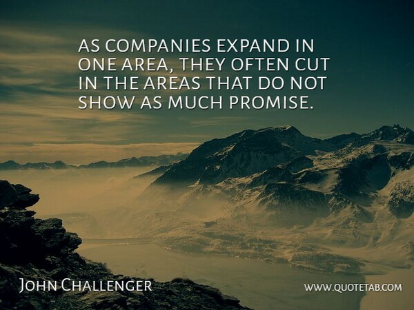 John Challenger Quote About Areas, Companies, Cut, Expand: As Companies Expand In One...