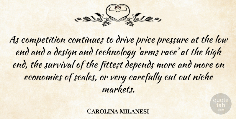 Carolina Milanesi Quote About Carefully, Competition, Continues, Cut, Depends: As Competition Continues To Drive...