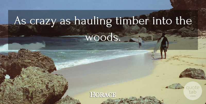 Horace Quote About Crazy, Fools And Foolishness: As Crazy As Hauling Timber...