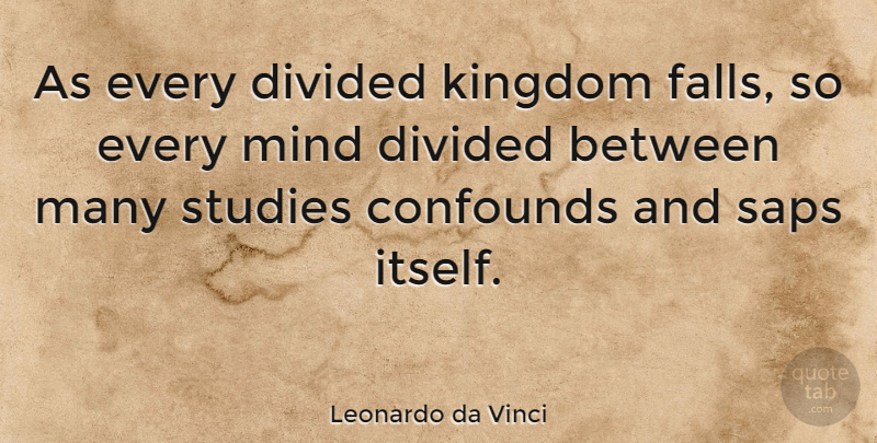 Leonardo da Vinci Quote About Fall, Artist, Simplicity: As Every Divided Kingdom Falls...