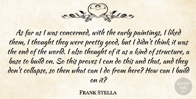 Frank Stella Quote About Thinking, World, Painting: As Far As I Was...