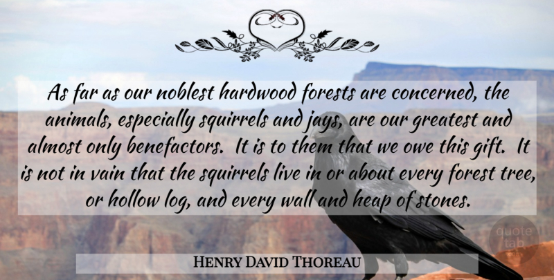 Henry David Thoreau Quote About Wall, Animal, Squirrels: As Far As Our Noblest...