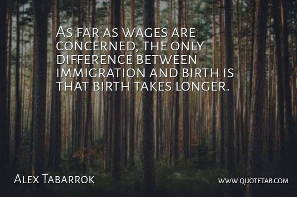 Alex Tabarrok Quote About Differences, Wages, Immigration: As Far As Wages Are...