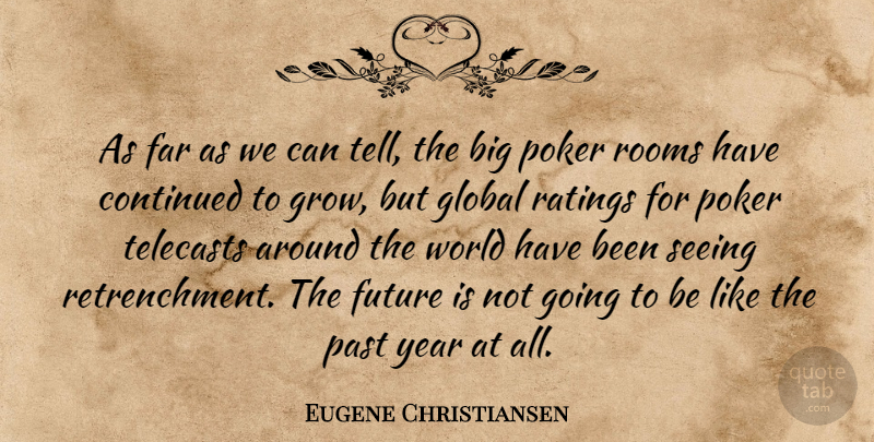 Eugene Christiansen Quote About Continued, Far, Future, Global, Past: As Far As We Can...