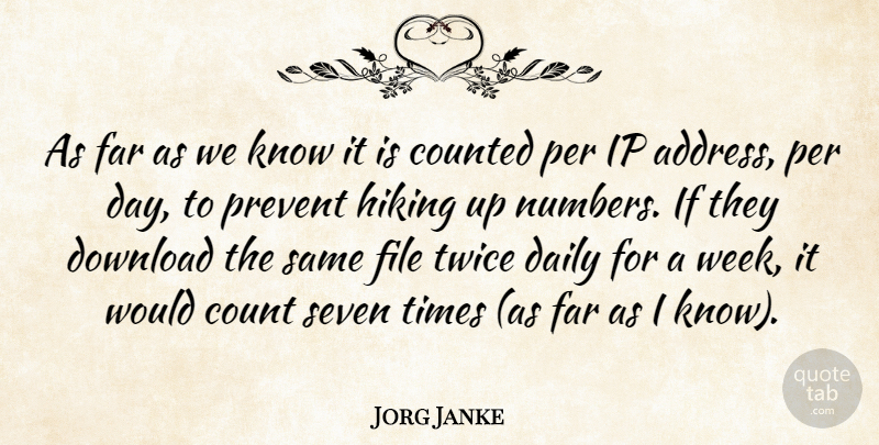 Jorg Janke Quote About Counted, Daily, Download, Far, File: As Far As We Know...