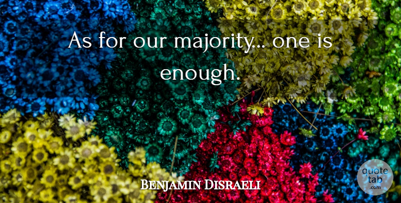 Benjamin Disraeli Quote About Political, Majority, Politics: As For Our Majority One...