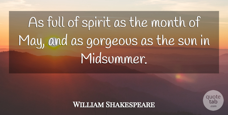 William Shakespeare Quote About Horse, May, Months: As Full Of Spirit As...