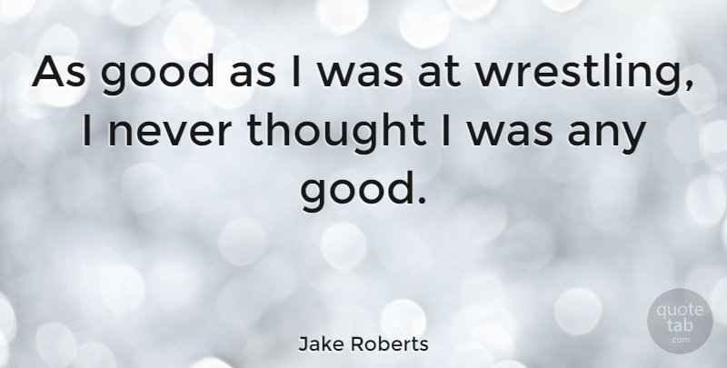 Jake Roberts Quote About Good: As Good As I Was...