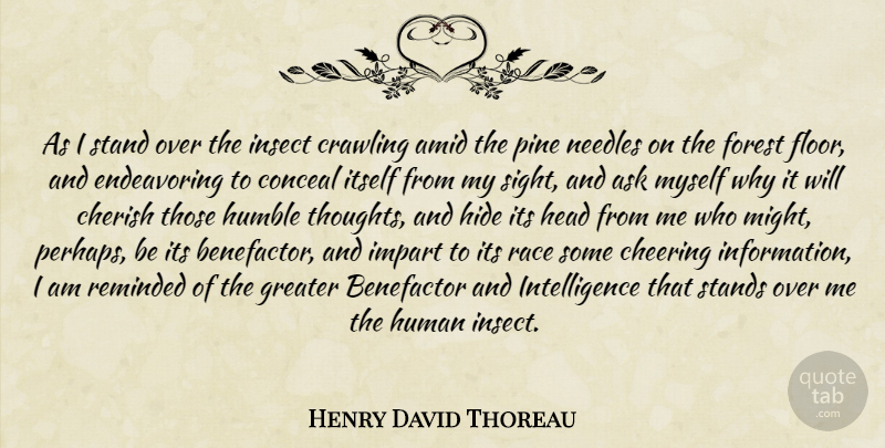 Henry David Thoreau Quote About God, Cheer, Humility: As I Stand Over The...