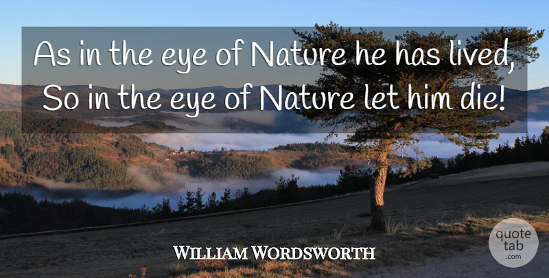 William Wordsworth Quote About Life, Eye, Dies: As In The Eye Of...