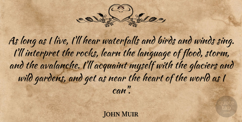John Muir Quote About Nature, Heart, Garden: As Long As I Live...