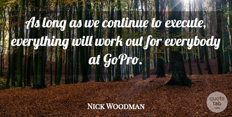 Nick Woodman Quote About Work: As Long As We Continue...