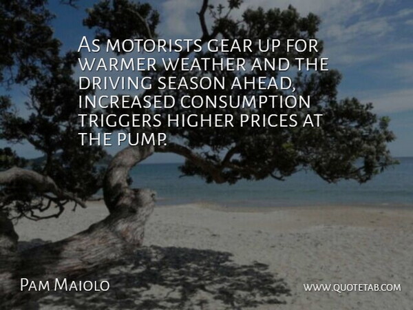 Pam Maiolo Quote About Driving, Gear, Higher, Increased, Prices: As Motorists Gear Up For...