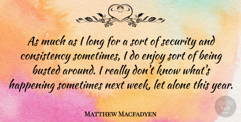 Matthew Macfadyen Quote About Next Week, Years, Long: As Much As I Long...