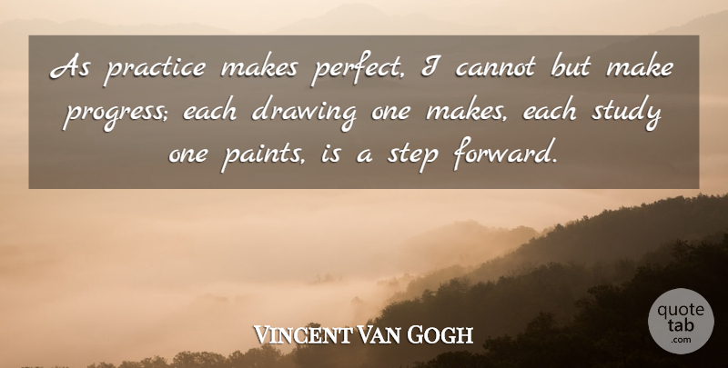 Vincent Van Gogh Quote About Art, Practice, Drawing: As Practice Makes Perfect I...