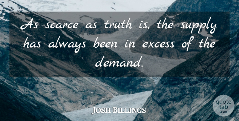 Josh Billings Quote About Funny, Trust, Truth: As Scarce As Truth Is...