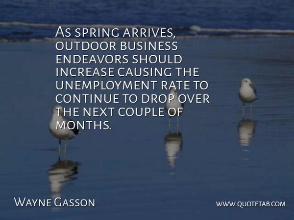 Wayne Gasson Quote About Business, Causing, Continue, Couple, Drop: As Spring Arrives Outdoor Business...