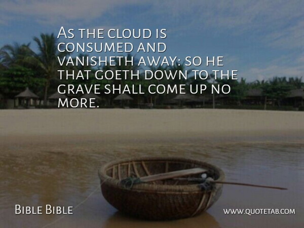 Bible Bible Quote About Cloud, Consumed, Grave, Shall: As The Cloud Is Consumed...