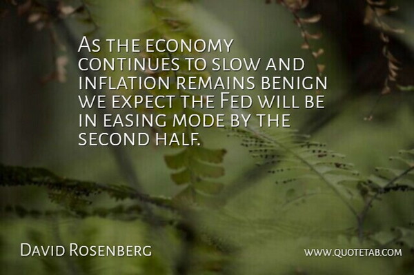 David Rosenberg Quote About Benign, Continues, Easing, Economy, Economy And Economics: As The Economy Continues To...