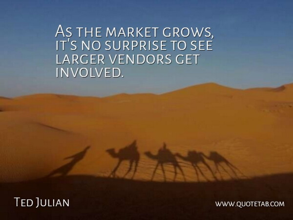 Ted Julian Quote About Larger, Market, Surprise: As The Market Grows Its...