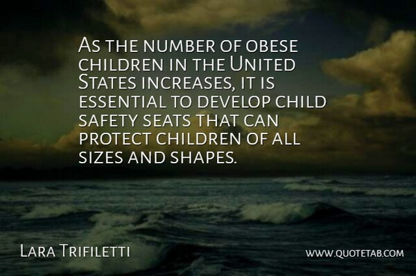 Lara Trifiletti Quote About Children, Develop, Essential, Number, Obese: As The Number Of Obese...